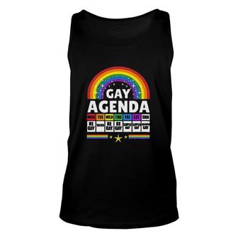 Gay Agenda Colorful Rainbow Gift LGBT Pride Month Unisex Tank Top - Seseable