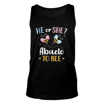 Mens Gender Reveal He Or She Abuelo Matching Baby Party Tank Top | Mazezy