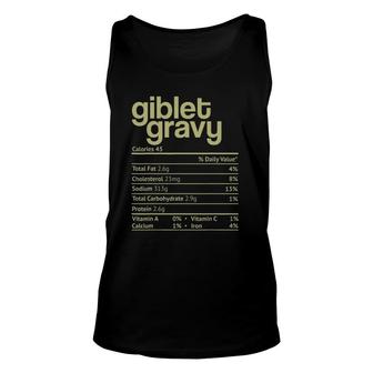 Giblet Gravy Nutrition Facts Funny Thanksgiving Christmas Unisex Tank Top - Seseable