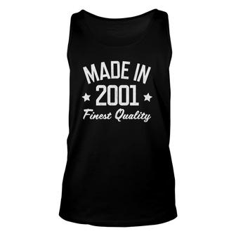 Gift For 21 Years Old Man Woman Made In 2001 Usa White Print Unisex Tank Top - Seseable