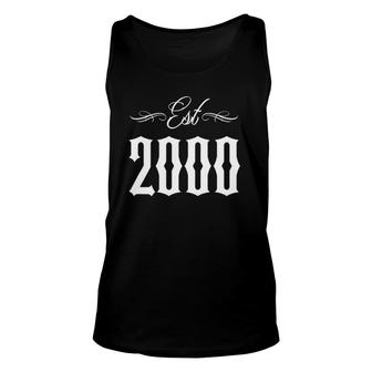 Gift For 21 Years Old Tattoo Lover 2000 21St Birthday Unisex Tank Top - Seseable