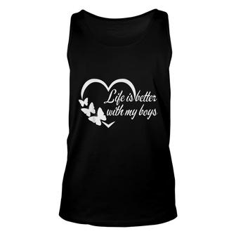 Gifts For Mom Life Is Better With My Boys Unisex Tank Top - Seseable