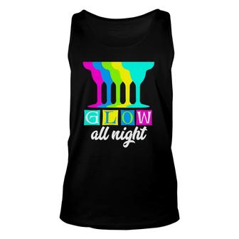 Glow All Night Neon Theme 80S Party Tee Unisex Tank Top | Mazezy