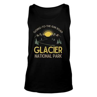 Womens Going To The Sun Road Glacier National Park Retro Montana V-Neck Tank Top | Mazezy