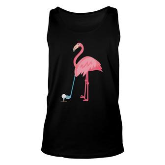 Womens Golf Flamingo Lover Floral Women Men Summer Cute V-Neck Tank Top | Mazezy
