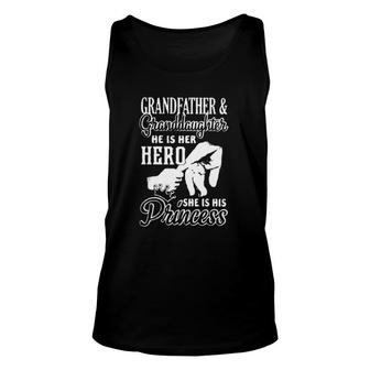 Grandfather Granddaughter He Is Her Hero Meaningful 2022 Gift Unisex Tank Top - Thegiftio