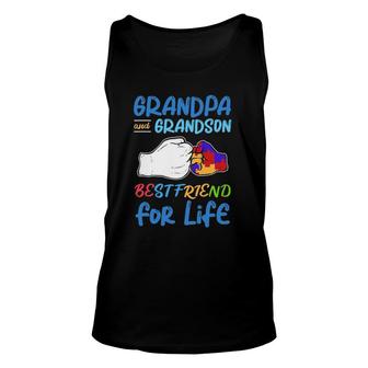 Grandpa And Grandson Bestfriend For Life Autism Awareness Unisex Tank Top | Mazezy