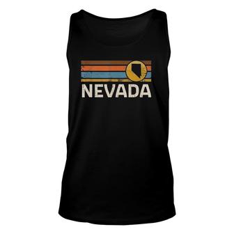 Graphic Tee Nevada Us State Map Vintage Retro Stripes Unisex Tank Top - Seseable