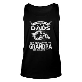 Great Dads Get Promoted To Grandpa Est 2021 Ver2 Unisex Tank Top - Seseable