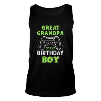 Great Grandpa Of The Birthday Boy Birthday Boy Matching Video Gamer Unisex Tank Top - Seseable
