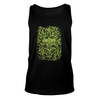 Green Man Design For Witches Wiccans And Pagans Unisex Tank Top | Mazezy