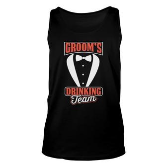Groom Bachelor Party Grooms Drinking Team Funny Unisex Tank Top - Seseable