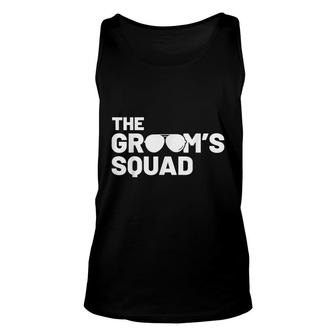 Groomsmen Groom Squat Men Bachelor Supplies Party Wedding Unisex Tank Top - Seseable