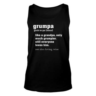 Grumpa Definition - Grandpa Fathers Day Gift Grand Father Unisex Tank Top - Seseable