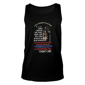 Grumpy Old Man Veteran If This Offends You I Dont Care 2022 Gift Unisex Tank Top - Seseable