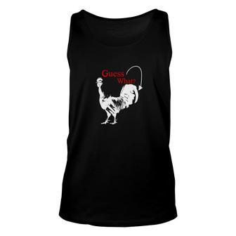 Guess What Chicken Butt Graphic Brown Unisex Tank Top - Monsterry AU
