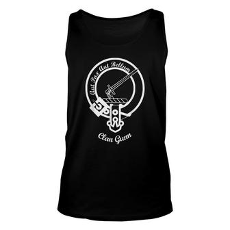 Gunn Surname Last Name Scottish Clan Tartan Badge Crest Unisex Tank Top - Seseable