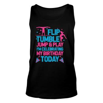 Gymnastics Gymnasts Funny Flip Tumble Jump & Play Birthday Unisex Tank Top | Mazezy