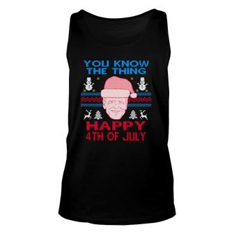 Happy Christmas Biden 4Th Of July Funny Christmas Ugly Unisex Tank Top - Seseable