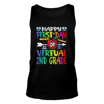 Happy First Day Of Virtual 2Nd Grade Teacher Students Unisex Tank Top - Seseable