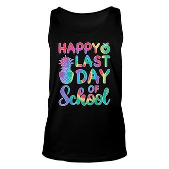 Happy Last Day Of School Tie Dye Cool Teacher Hello Summer Unisex Tank Top - Seseable