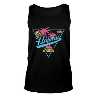 Hawaii 80S 90S Retro Style Endless Summer The Island Of Paradise Unisex Tank Top - Seseable