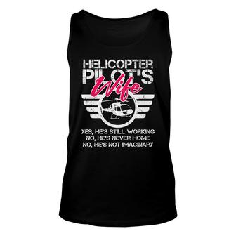 Helicopter Pilot Wife Funny Gift Ems Military Spouse Gift Unisex Tank Top - Seseable