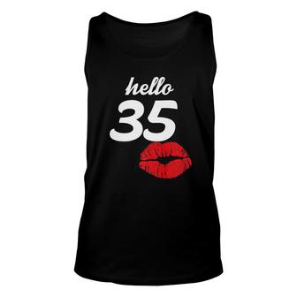Hello 35 Years Old Gifts For Womens 35Th Birthday Gifts Unisex Tank Top - Seseable