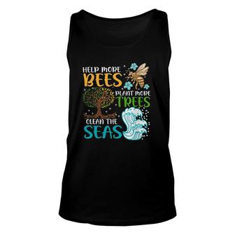 Help More Bees Plant More Trees Earth Day Climate Change Unisex Tank Top | Mazezy