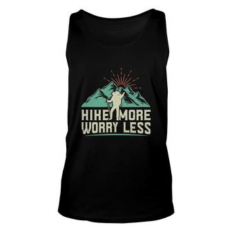 Hike More Worry Less Explore Travel Lover Mountain Unisex Tank Top - Seseable