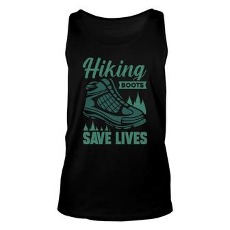 Hiking Boots Save Lifes Explore Travel Lover Unisex Tank Top - Seseable