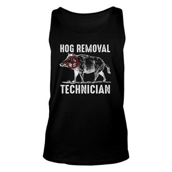 Hog Removal Technician Funny Hunting Hunter Unisex Tank Top | Mazezy DE