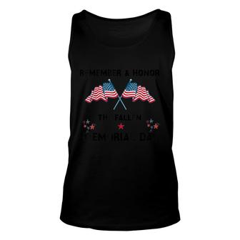 Honor The Fallen Remember Never Forget Memorial Day Us Flag Unisex Tank Top - Thegiftio UK