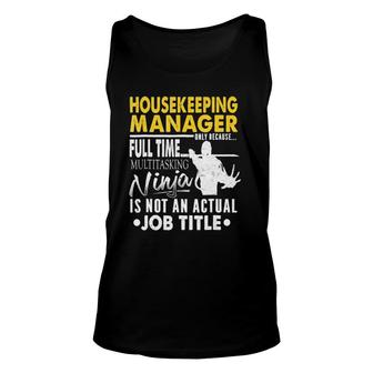 Housekeeping Manager Hearts Ninja Actual Job Title Unisex Tank Top - Seseable