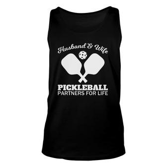 Husband And Wife Pickleball Partners For Life Team Unisex Tank Top | Mazezy