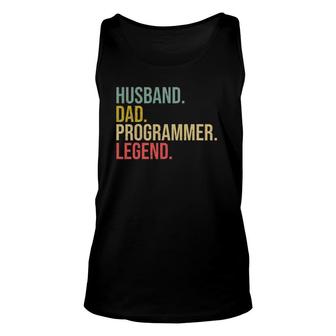 Husband Dad Programmer Legend Fathers Day Programming Unisex Tank Top - Seseable