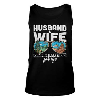 Husband Wife Camping Partners For Life Design New Unisex Tank Top - Seseable