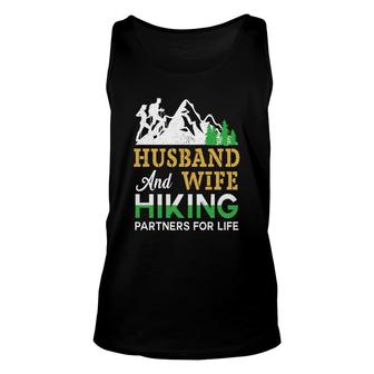 Husband Wife Hiking Partners For Life Explore Travel Lover Unisex Tank Top - Seseable
