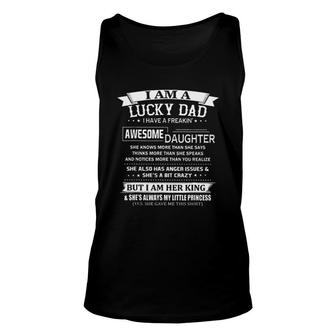 I Am A Lucky Dad I Have A Freakin Awesome Fascinating New Gift Unisex Tank Top - Thegiftio UK