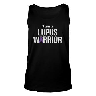 I Am A Lupus Warrior Lupus Awareness Purple Ribbon Lupus Unisex Tank Top - Seseable