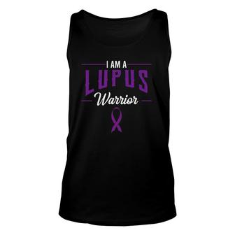 I Am A Lupus Warrior Purple Awareness Ribbon Unisex Tank Top - Seseable
