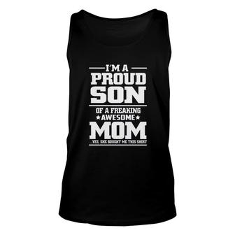 I Am A Proud Son Of A Awesome Mom Gorgeous 2022 Best Gift Unisex Tank Top - Thegiftio UK
