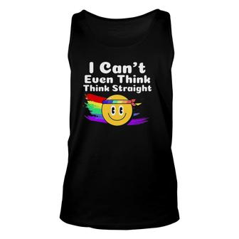 I Cant Even Think Straight Lgbt Gay Pride Month Lgbtq Unisex Tank Top - Seseable