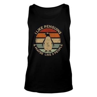I Like Penguins And Maybe Like 3 People Penguin Unisex Tank Top | Seseable UK