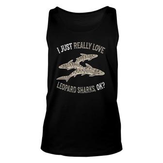 I Love Leopard Sharks Cute And Funny Leopard Shark Unisex Tank Top | Mazezy