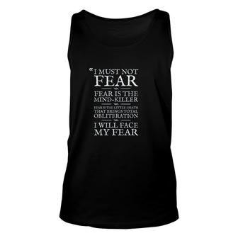 I Must Not Fear Dune Vintage Good New Gift Unisex Tank Top - Thegiftio UK