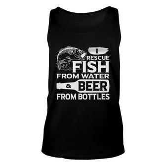 I Rescue Fish From Water Beer From Bottles Aesthetic Gift 2022 Unisex Tank Top - Thegiftio UK