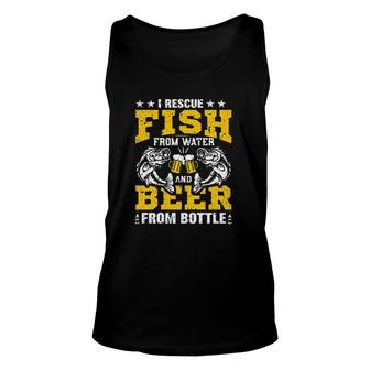 I Rescue Fish From Water Beer From Bottles Enjoyable Gift 2022 Unisex Tank Top - Thegiftio UK