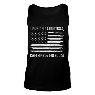 I Run On Patriotism Caffeine Freedom Attractive Gift 2022 Unisex Tank Top - Thegiftio