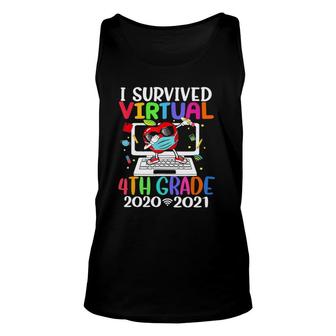 I Survived Virtual Teaching End Of Year Teaching 4Th Grade Unisex Tank Top - Seseable
